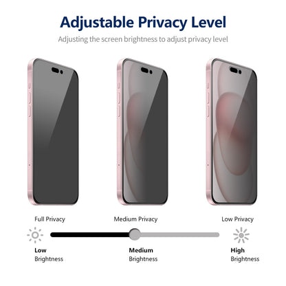 ELECTROPRIME For iPhone 15 Plus 2pcs ENKAY Hat-Prince 360 Degree Anti-peeping Privacy Full Screen Tempered Glass Film