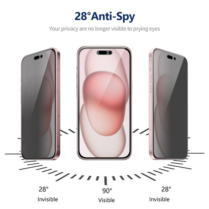 ELECTROPRIME For iPhone 15 Plus 2pcs ENKAY Hat-Prince 360 Degree Anti-peeping Privacy Full Screen Tempered Glass Film