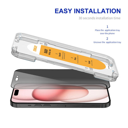 ELECTROPRIME For iPhone 15 Plus ENKAY Easy Install Anti-peeping Privacy Full Screen Tempered Glass Film
