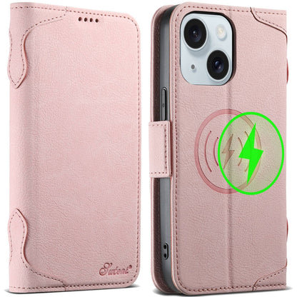 ELECTROPRIME For iPhone 15 Plus SUTENI J07 Multifunctional Horizontal Flip Magsafe Leather Phone Case(Pink)