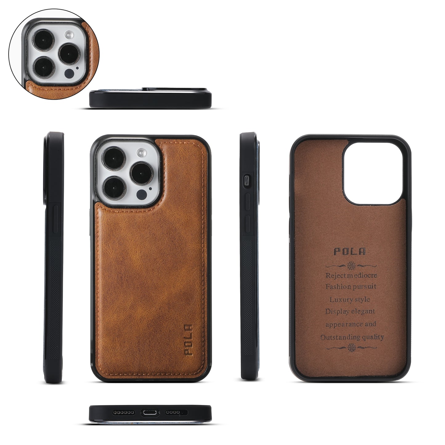 ELECTROPRIME For iPhone 15 Crossbody Multi-functional Zipper Wallet Leather Phone Case(Brown)