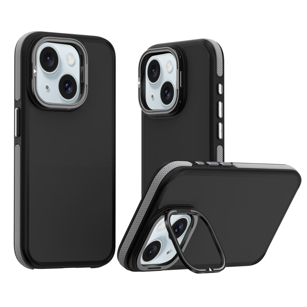 ELECTROPRIME For iPhone 15 Dual-Color Shockproof TPU Phone Case(Grey)