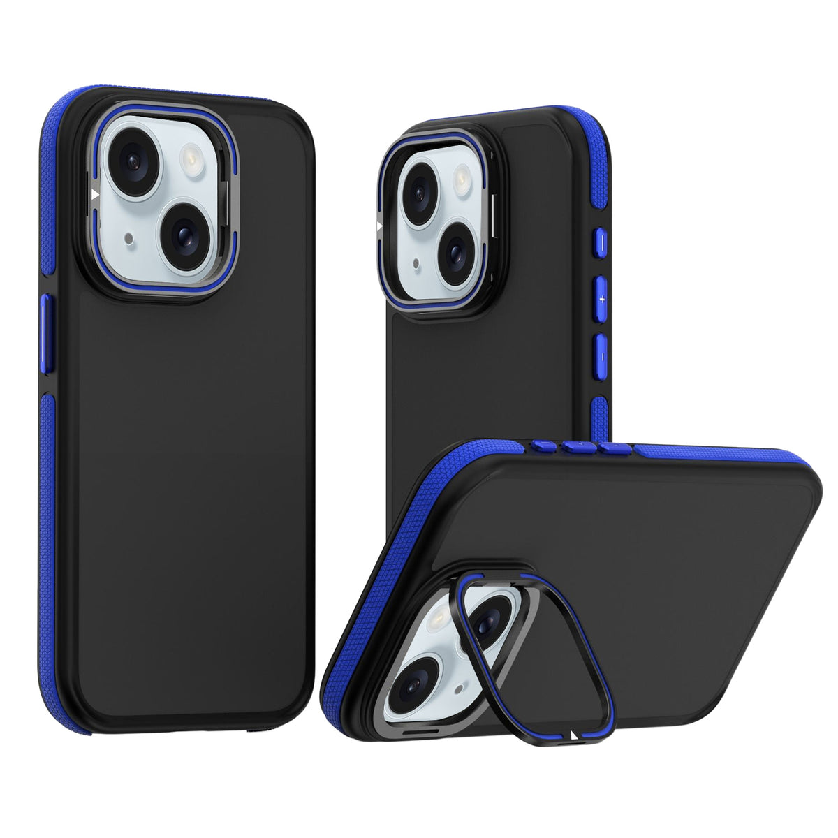 ELECTROPRIME For iPhone 15 Dual-Color Shockproof TPU Phone Case(Blue)