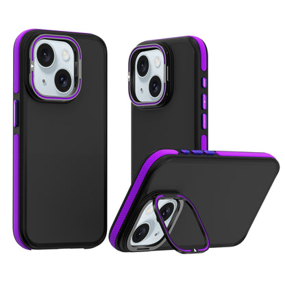 ELECTROPRIME For iPhone 15 Dual-Color Shockproof TPU Phone Case(Purple)