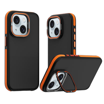 ELECTROPRIME For iPhone 15 Dual-Color Shockproof TPU Phone Case(Orange)