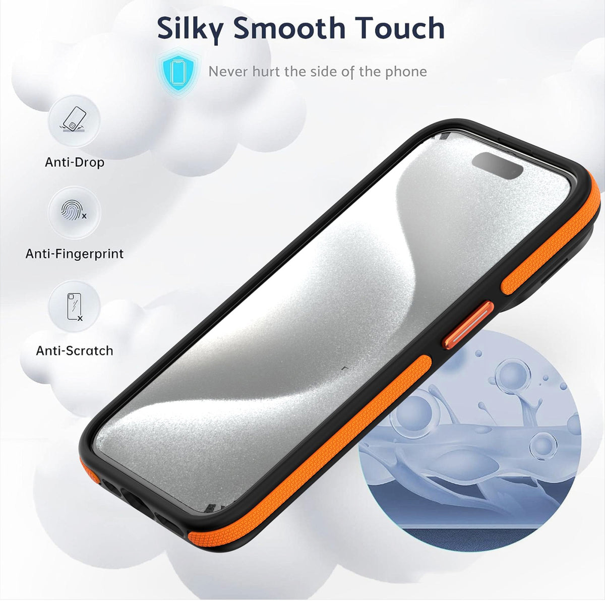 ELECTROPRIME For iPhone 15 Dual-Color Shockproof TPU Phone Case(Grey)