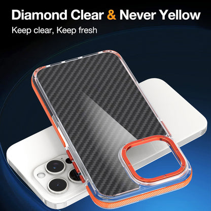 ELECTROPRIME For iPhone 15 Plus Dual-Color Carbon Fiber Acrylic Hybrid TPU Phone Case(Grey)
