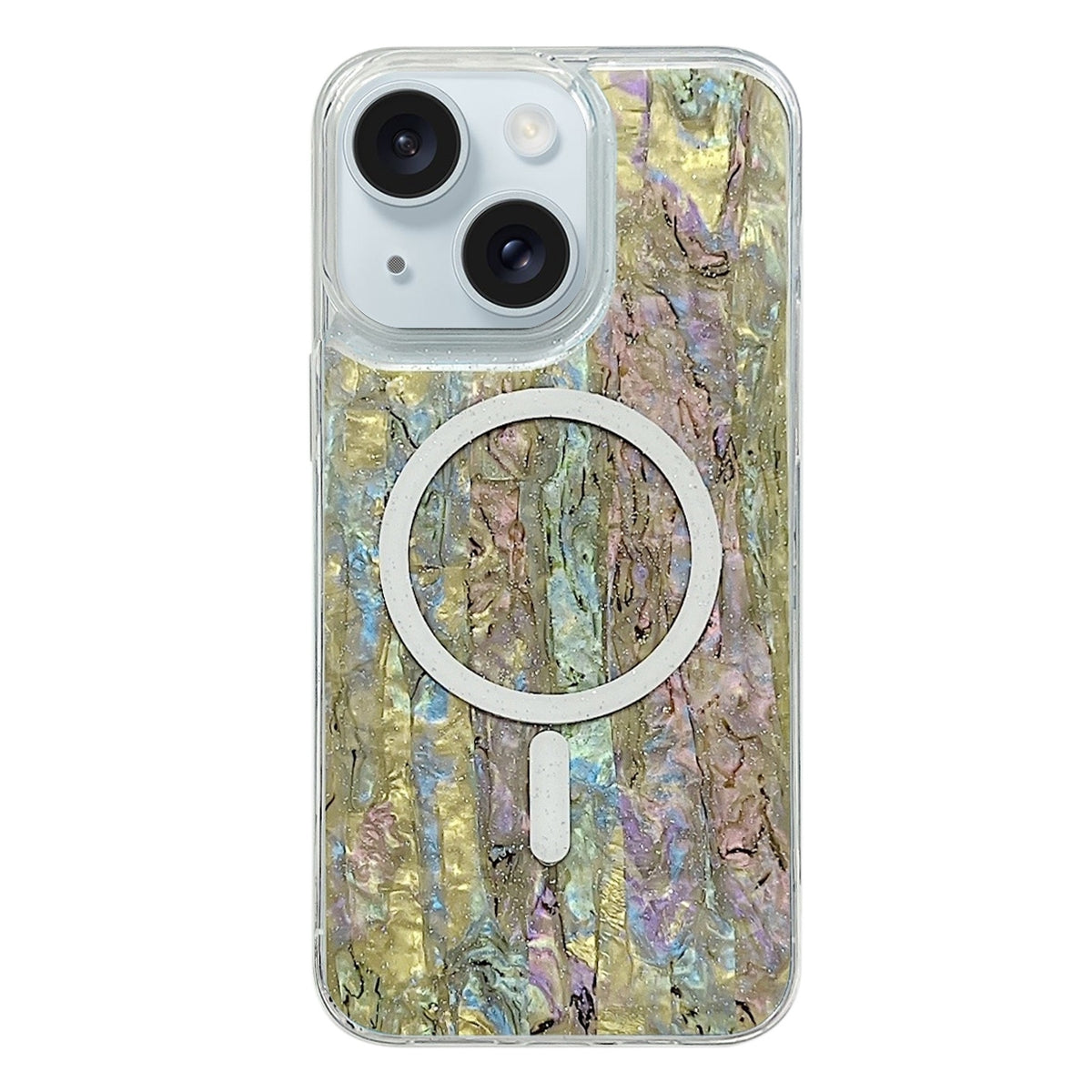 ELECTROPRIME For iPhone 15 Shell Texture Multicolor MagSafe TPU Phone Case(Olive Colour)