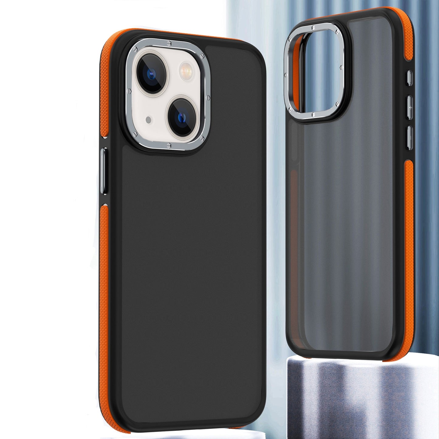 ELECTROPRIME For iPhone 15 Dual-Color Shockproof TPU Phone Case(Orange)