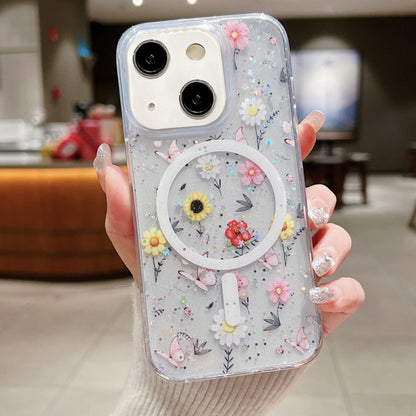 ELECTROPRIME For iPhone 15 Spring Garden MagSafe TPU Phone Case(F01 Love of Butterfly)