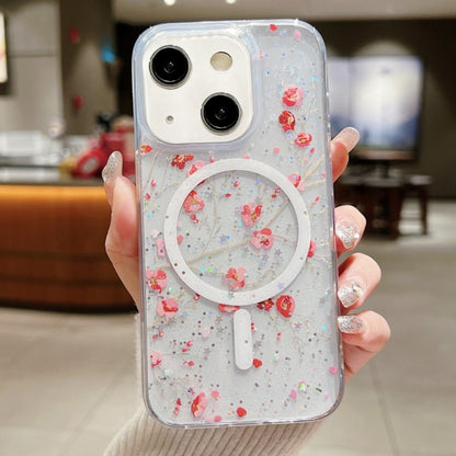 ELECTROPRIME For iPhone 15 Spring Garden MagSafe TPU Phone Case(F03 Red Plum)