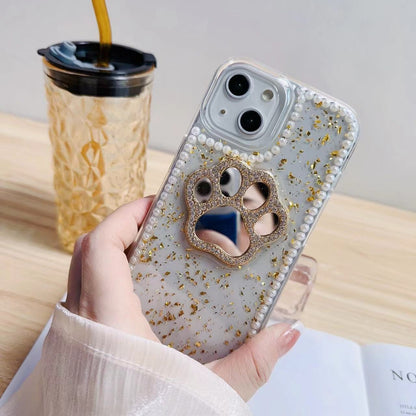 ELECTROPRIME For iPhone 15 Plus Cat Claw Mirror TPU Phone Case(Silver)