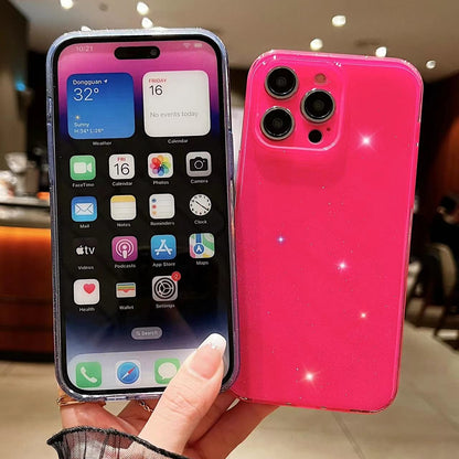 ELECTROPRIME For iPhone 15 Plus Jelly Glitter Solid Color TPU Phone Case(Yellow)