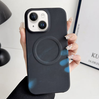 ELECTROPRIME For iPhone 15 MagSafe Thermal Sensor Discoloration Silicone Phone Case(Black)