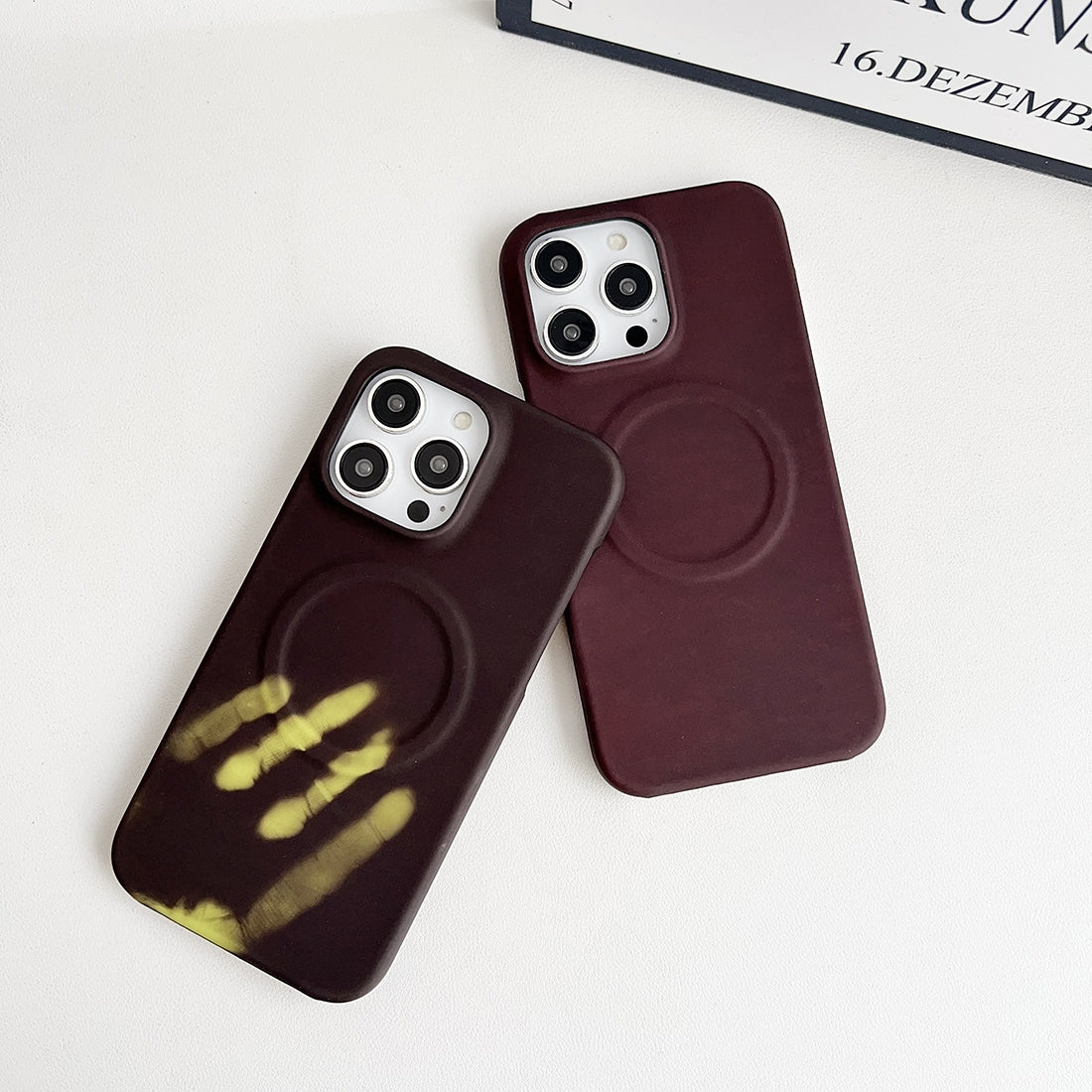 ELECTROPRIME For iPhone 15 MagSafe Thermal Sensor Discoloration Silicone Phone Case(Red)