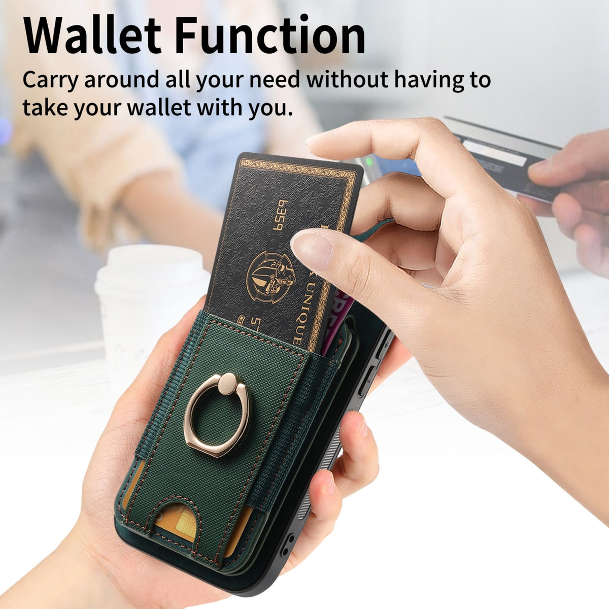 ELECTROPRIME For iPhone 15 Plus Retro Splitable Magnetic Stand Card Bag Leather Phone Case(Green)