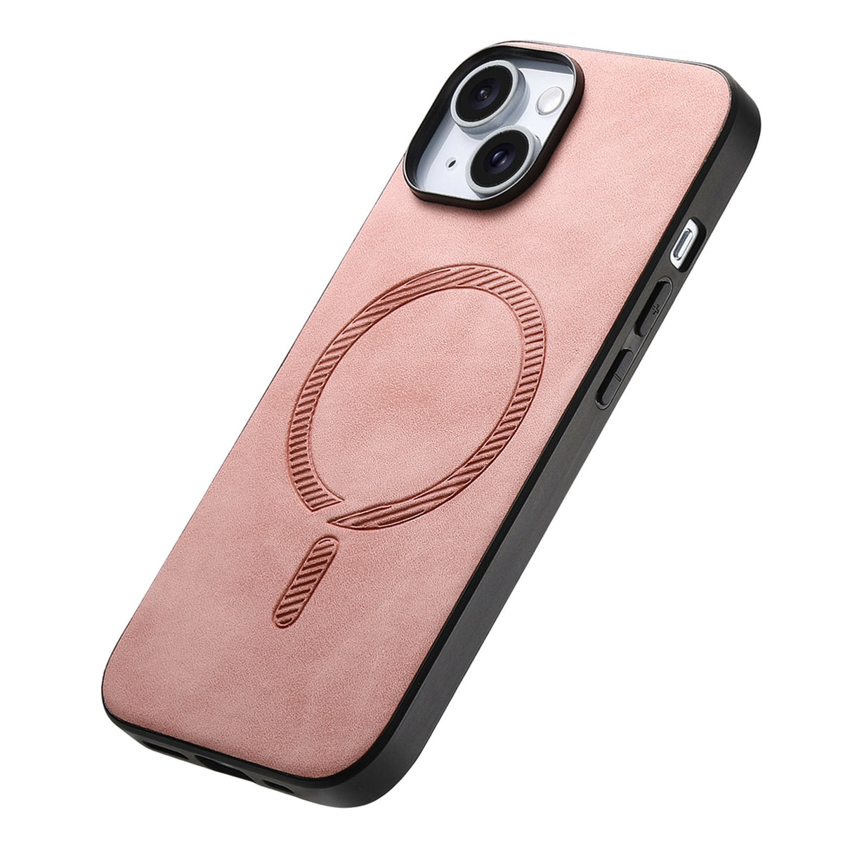 ELECTROPRIME For iPhone 15 Solid Color Retro Magsafe PU Back Cover Phone Case(Pink)