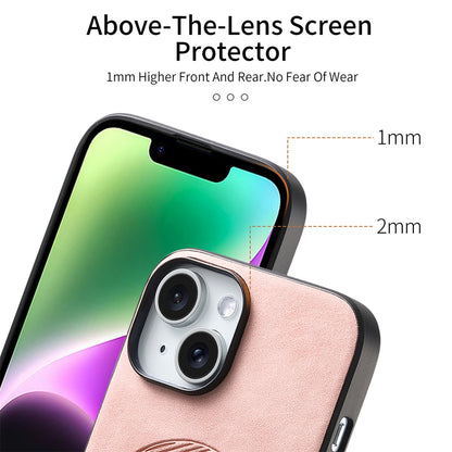 ELECTROPRIME For iPhone 15 Solid Color Retro Magsafe PU Back Cover Phone Case(Pink)
