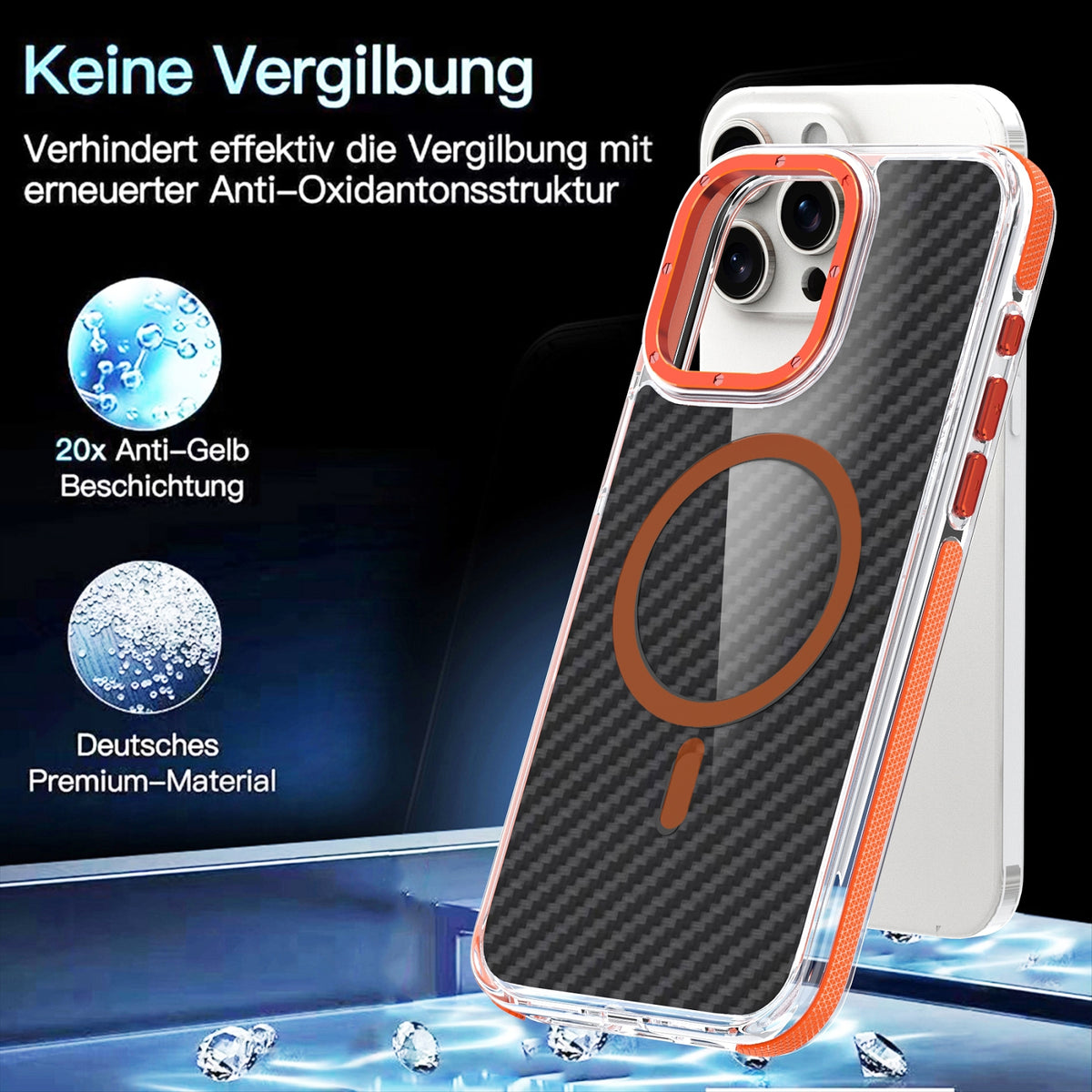 ELECTROPRIME For iPhone 15 Plus Magsafe Dual-Color Carbon Fiber Phone Case(Grey)