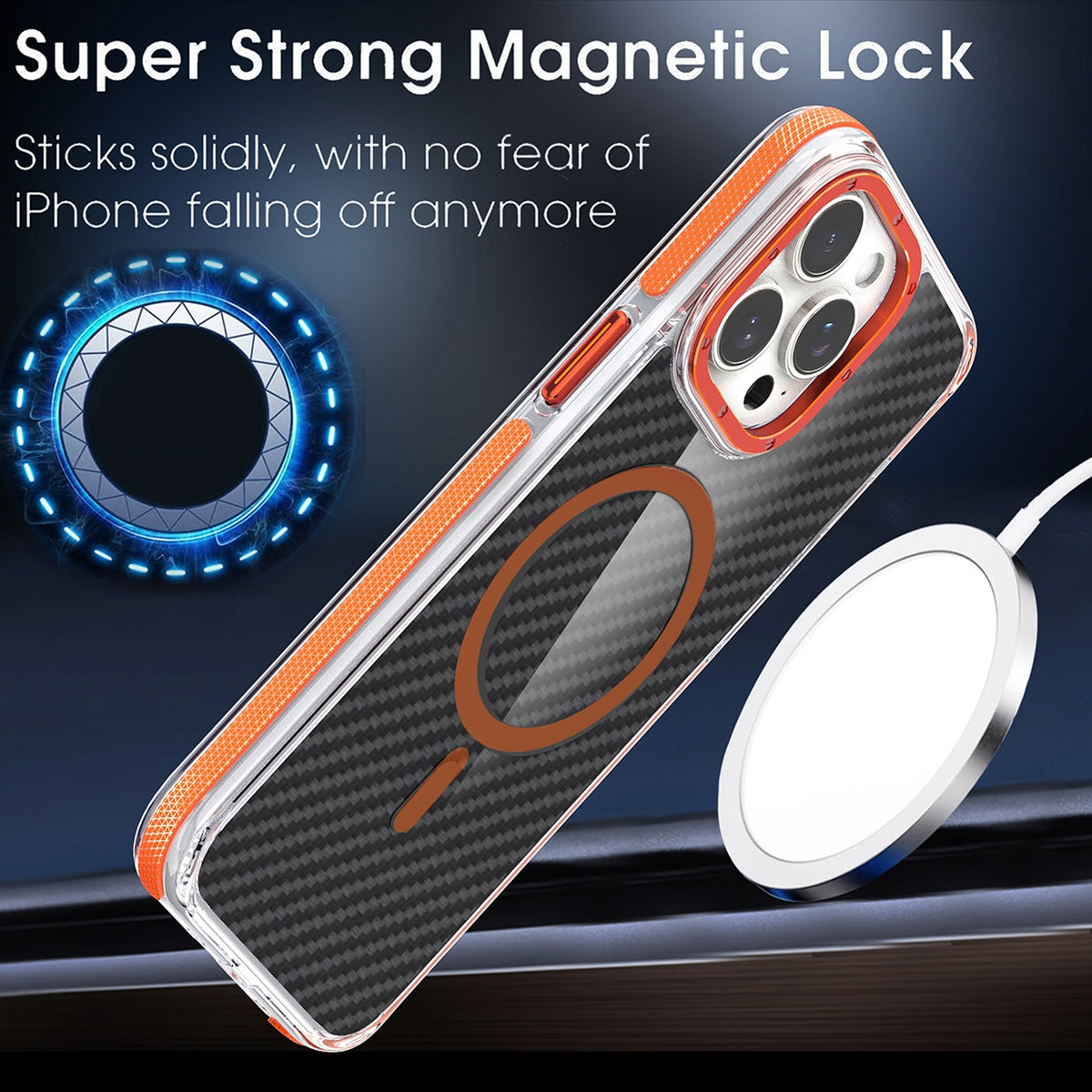 ELECTROPRIME For iPhone 15 Plus Magsafe Dual-Color Carbon Fiber Phone Case(Grey)