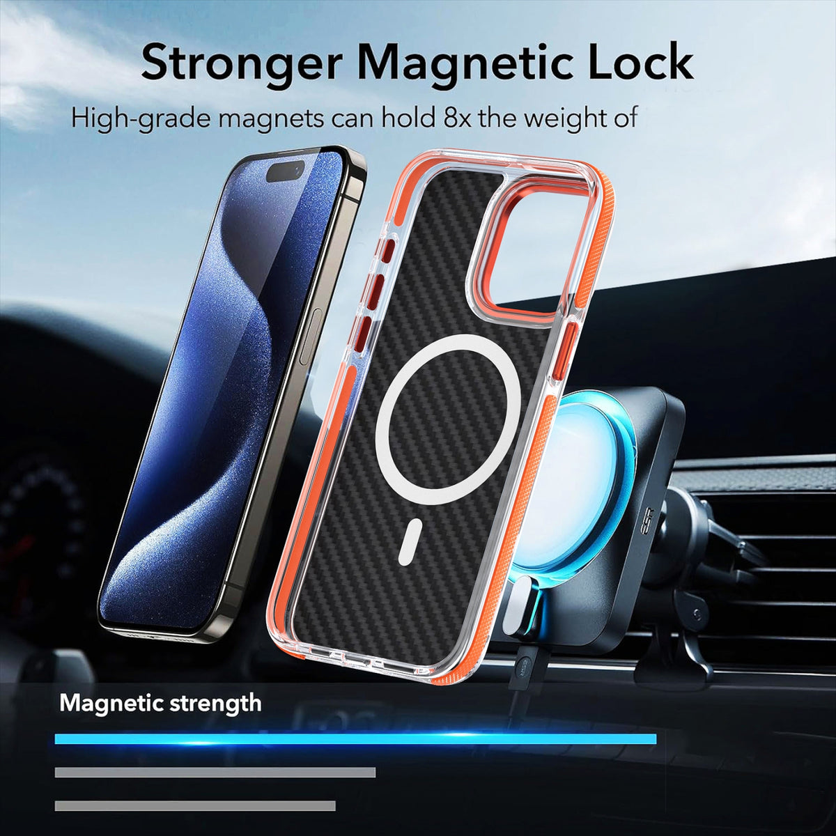 ELECTROPRIME For iPhone 15 Plus Magsafe Dual-Color Carbon Fiber Phone Case(Grey)