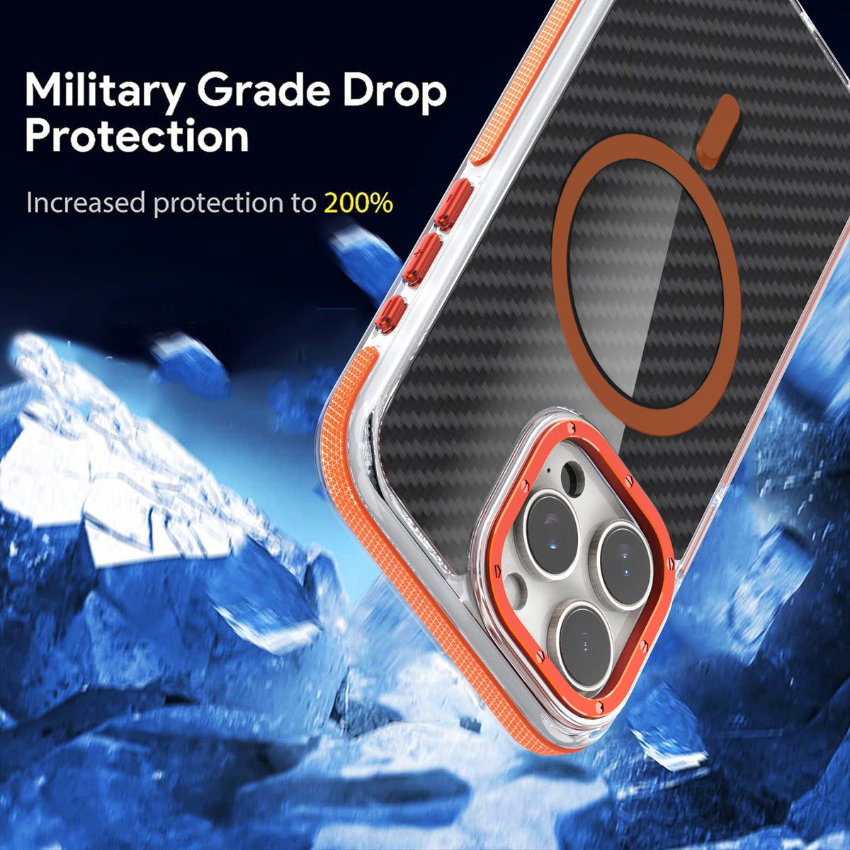 ELECTROPRIME For iPhone 15 Plus Magsafe Dual-Color Carbon Fiber Phone Case(Grey)