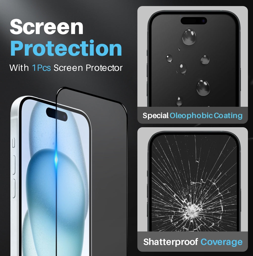ELECTROPRIME For iPhone 15 Plus NORTHJO 3 in 1 Clear Phone Case with Screen Film + Rear Lens Film