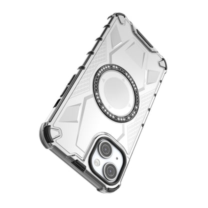 ELECTROPRIME For iPhone 15 Plus MagSafe Armor Holder PC Hybrid TPU Phone Case(Black)