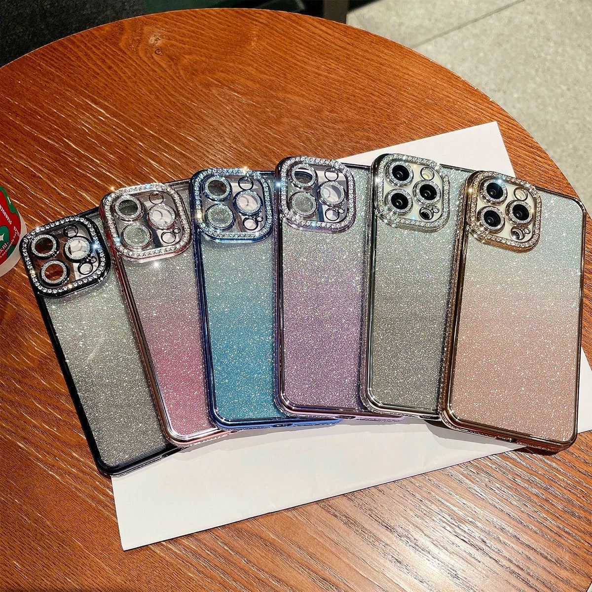 ELECTROPRIME For iPhone 15 Plus Diamond Gradient Glitter TPU Phone Case(Gradient Black)