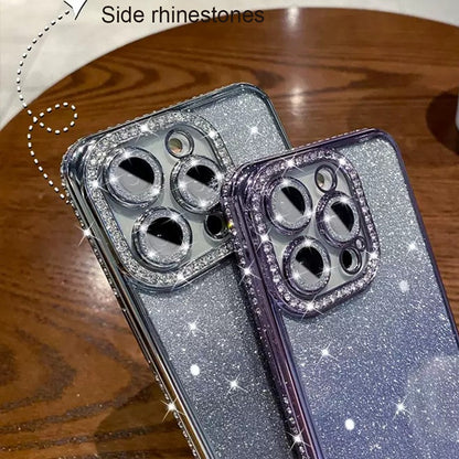 ELECTROPRIME For iPhone 15 Plus Diamond Gradient Glitter TPU Phone Case(Gradient Black)