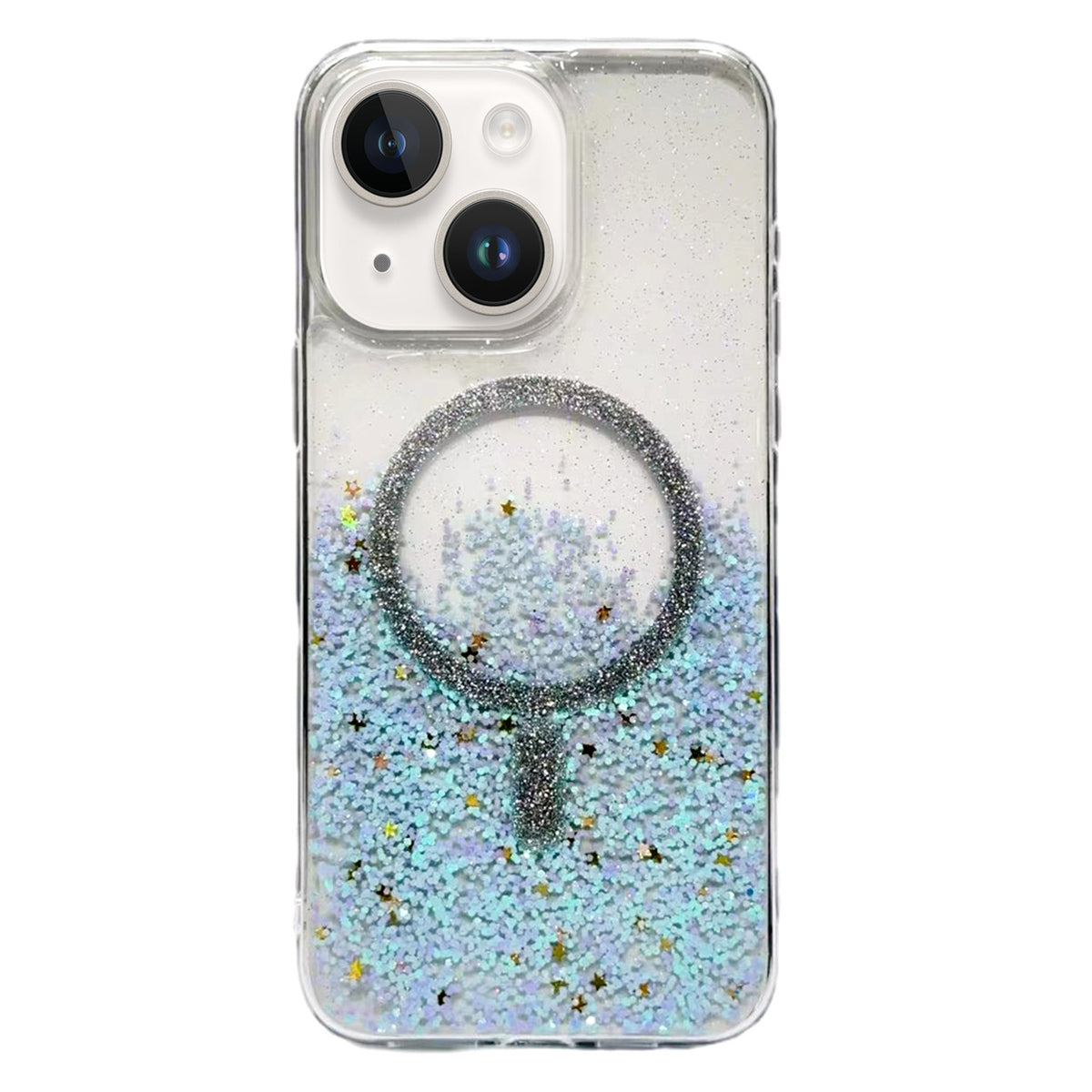 ELECTROPRIME For iPhone 15 Gradient Glitter MagSafe PC Hybrid TPU Phone Case(Gradient Blue)