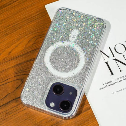 ELECTROPRIME For iPhone 15 Gradient Glitter Starry MagSafe Phone Case(Gradient Silver)