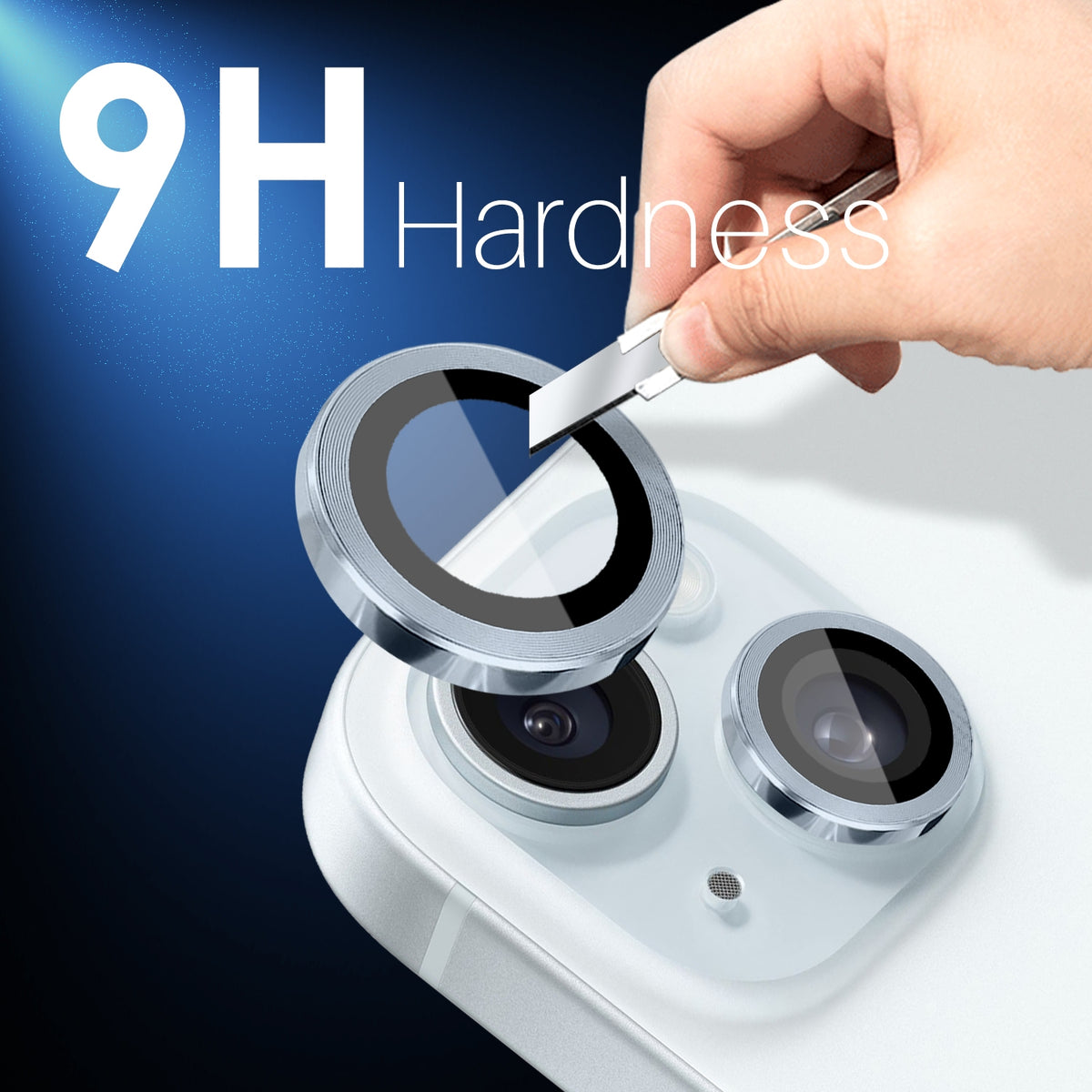 ELECTROPRIME For iPhone 15 / 15 Plus / 14 / 14 Plus NORTHJO 3 Set 6pcs Camera Lens Protector Cover Metal Ring Film(Blue)