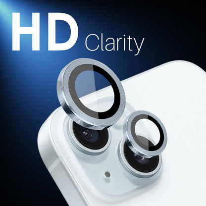 ELECTROPRIME For iPhone 15 / 15 Plus / 14 / 14 Plus NORTHJO 3 Set 6pcs Camera Lens Protector Cover Metal Ring Film(Blue)