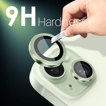 ELECTROPRIME For iPhone 15 / 15 Plus / 14 / 14 Plus NORTHJO 3 Set 6pcs Camera Lens Protector Cover Metal Ring Film(Green)