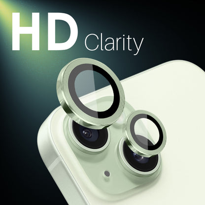 ELECTROPRIME For iPhone 15 / 15 Plus / 14 / 14 Plus NORTHJO 3 Set 6pcs Camera Lens Protector Cover Metal Ring Film(Green)