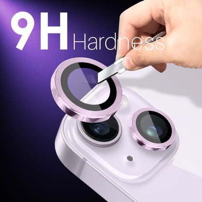 ELECTROPRIME For iPhone 15 / 15 Plus / 14 / 14 Plus NORTHJO 3 Set 6pcs Camera Lens Protector Cover Metal Ring Film(Purple)