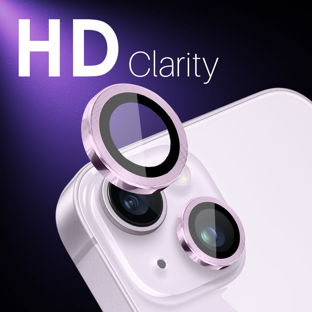 ELECTROPRIME For iPhone 15 / 15 Plus / 14 / 14 Plus NORTHJO 3 Set 6pcs Camera Lens Protector Cover Metal Ring Film(Purple)
