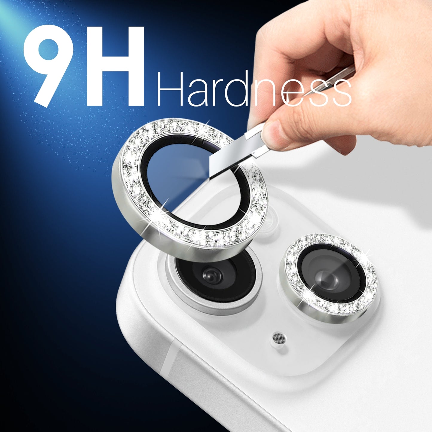 ELECTROPRIME For iPhone 15 / 15 Plus / 14 / 14 Plus NORTHJO 3 Set 6pcs Camera Lens Protector Glitter Metal Ring Film(Silver)