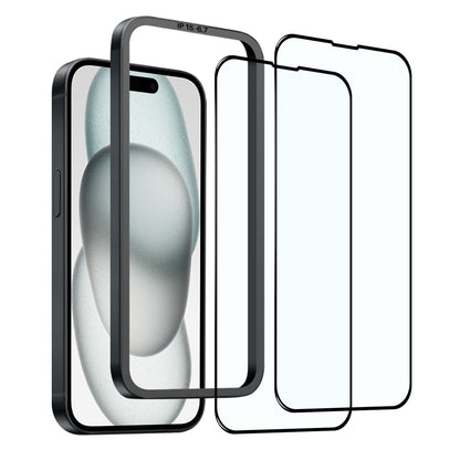 ELECTROPRIME For iPhone 15 Plus NORTHJO 2pcs A++ Tempered Glass Film with Installation Frame