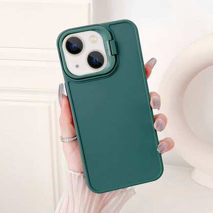 ELECTROPRIME For iPhone 15 Lens Frame Holder Shockproof Phone Case(Green)