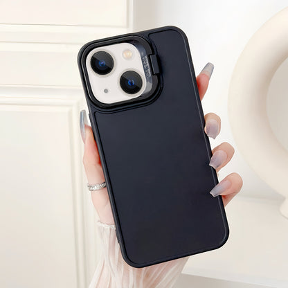 ELECTROPRIME For iPhone 15 Lens Frame Holder Shockproof Phone Case(Black)