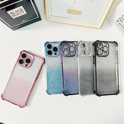 ELECTROPRIME For iPhone 15 Plus Electrpolated Glitter Four-corner Shockproof Space TPU Phone Case(Gradient Silver)
