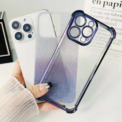 ELECTROPRIME For iPhone 15 Plus Electrpolated Glitter Four-corner Shockproof Space TPU Phone Case(Gradient Silver)
