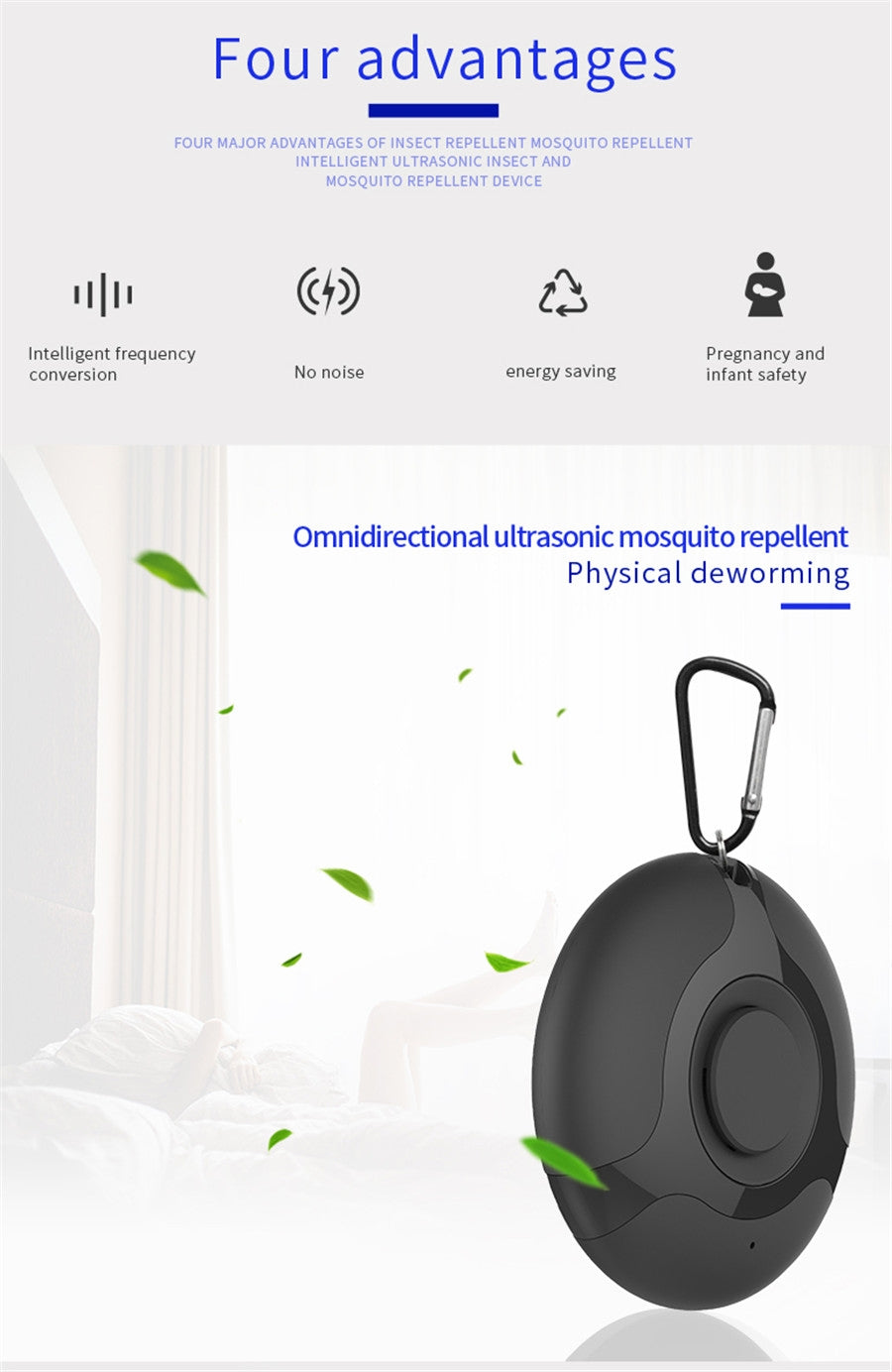 ELECTROPRIME Ultrasonic Mosquito Repellent Electronics Cockroach Spider USB Charging Smart Mosquito Drive(White)