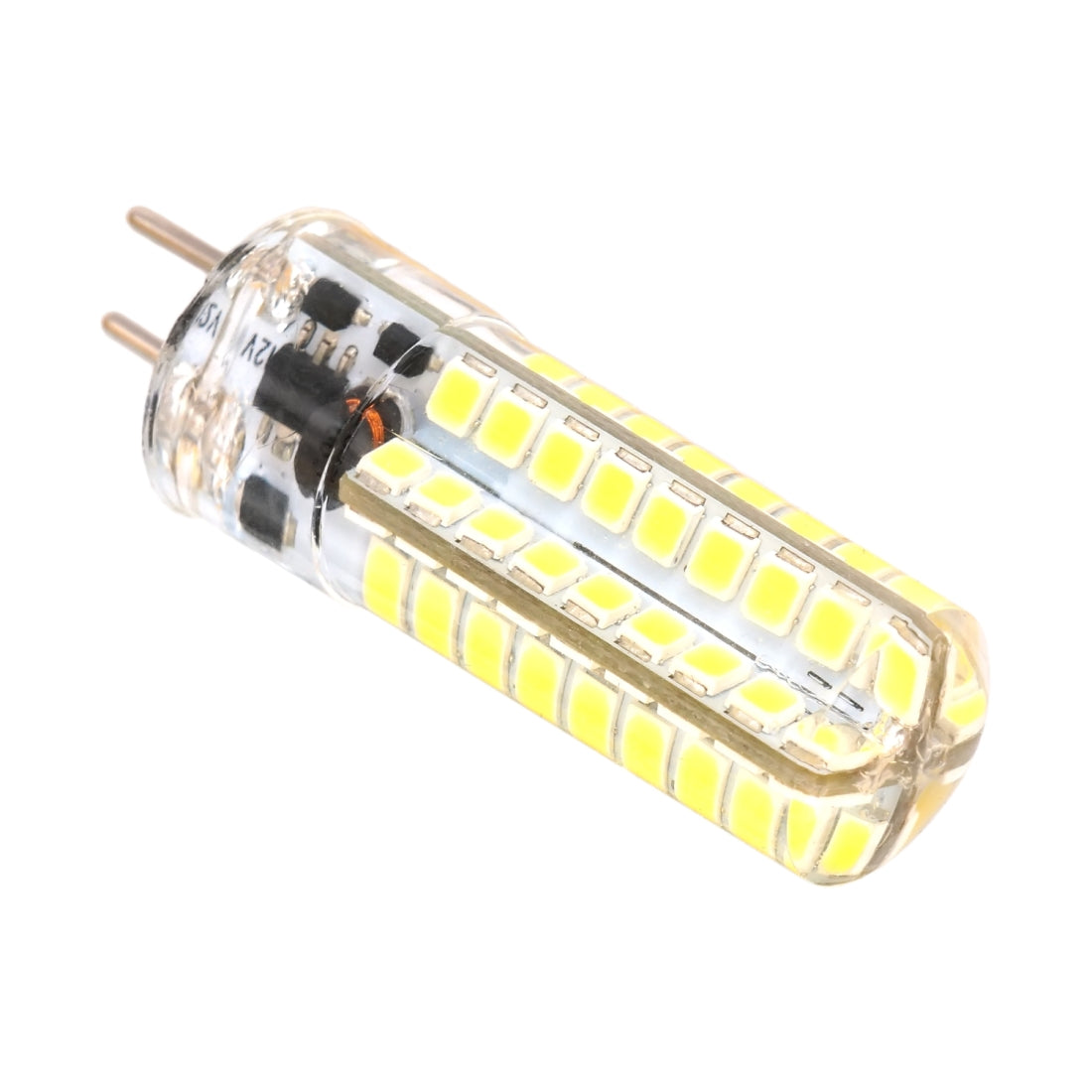 ELECTROPRIME GY6.35 5W SMD2835 72LEDs Dimmable Silicone Corn Bulb for Chandelier Crystal Lamp Lighting Accessories,AC 12V(Warm White)