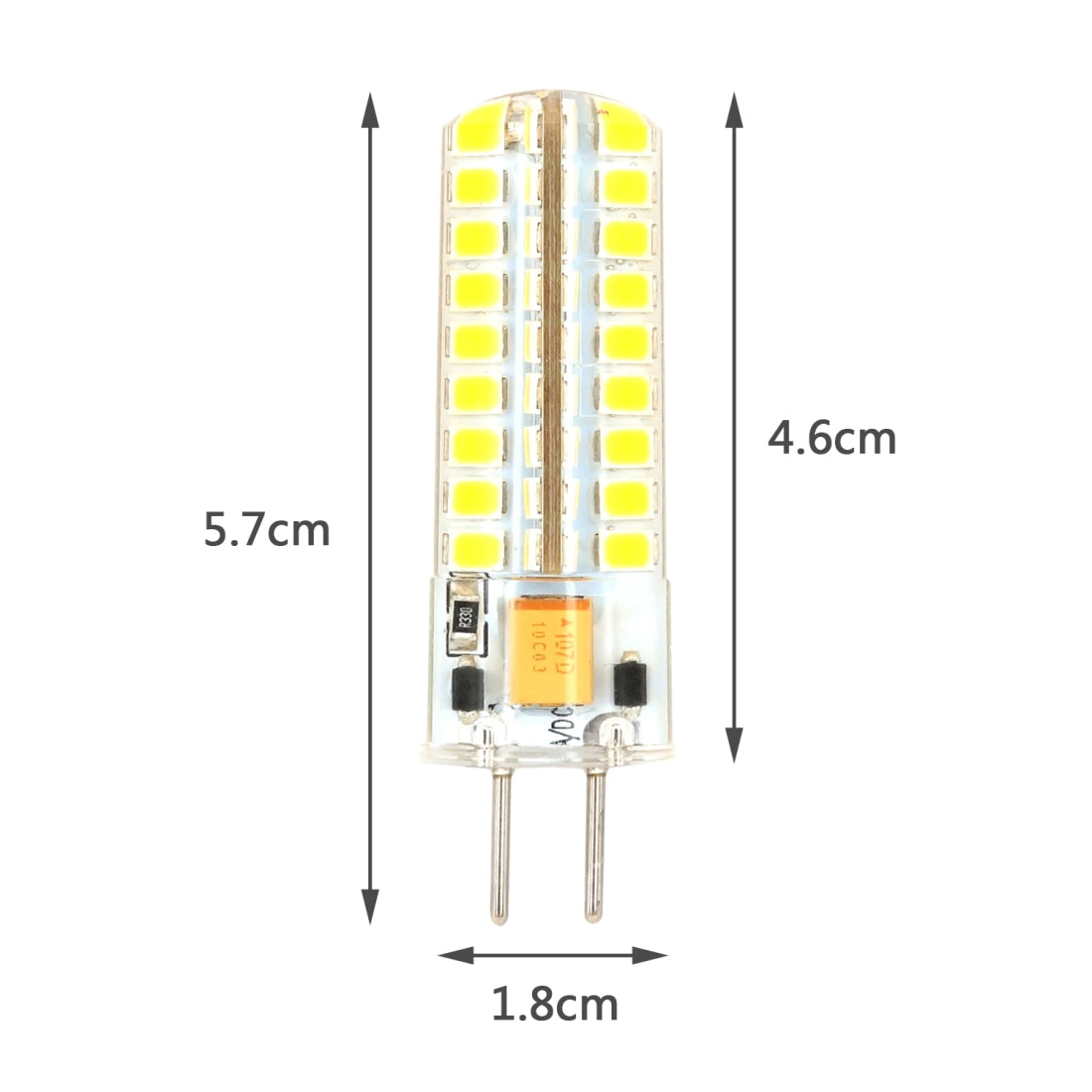 ELECTROPRIME GY6.35 5W SMD2835 72LEDs Dimmable Silicone Corn Bulb for Chandelier Crystal Lamp Lighting Accessories,AC 12V(Warm White)