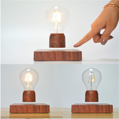 ELECTROPRIME Retro Magnetic Floating Bulb Wood Color Substrate LED Home Decoration Lamp
