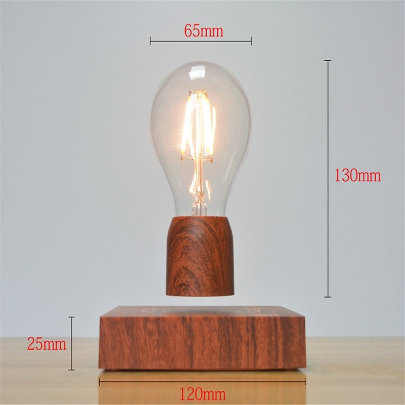 ELECTROPRIME Retro Magnetic Floating Bulb Wood Color Substrate LED Home Decoration Lamp