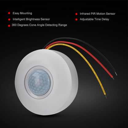 ELECTROPRIME 12V Infrared PIR Motion Sensor Switch With Delay 360 Degree Detection Sensor for LED Ceiling Light